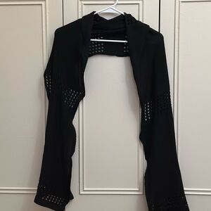 Black Knit Mesh Scarf Wrap